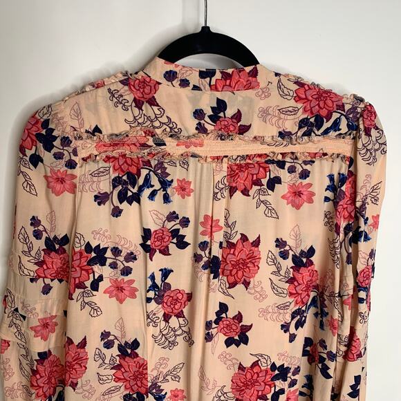 Matilda Jane Peach Pink Floral Tunic Blouse Sz Small - Picture 3 of 6
